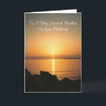 Sunset Personalisiert Brother Geburtstag<br><div class="desc">Grußkarte Ozean Sonnenuntergang Bruder Geburtstagskarte,  die Sie mit jedem Text Ihrer Wahl anpassen können. Wenn Sie Hilfe bei der Anpassung benötigen,  kontaktieren Sie uns über den Link auf dieser Seite. Sonnenuntergang personalisierter Bruder Geburtskarte</div>