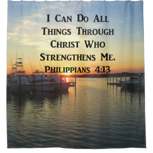 SUNSET PHILIPPIANS 4:13 SCRIPTURE DESIGN DUSCHVORHANG