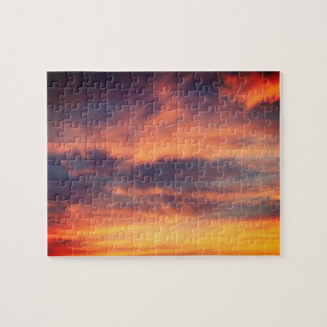 Sunset Picture Landschaftliches Foto Weihnachtsges Puzzle (Horizontal)