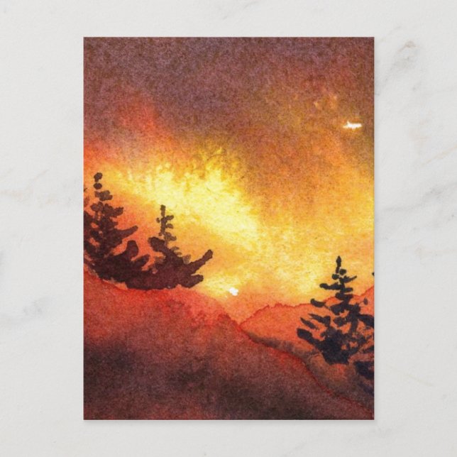 "Sunset Pines #5" Landstraßen Postkarte (Vorderseite)