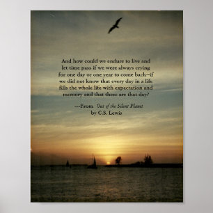 Sunset Poster mit C.S.Lewis Zitat