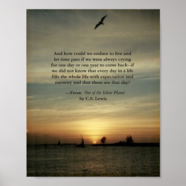 Sunset Poster mit C.S.Lewis Zitat (Vorne)