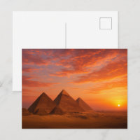Sunset Pyramids Postcard