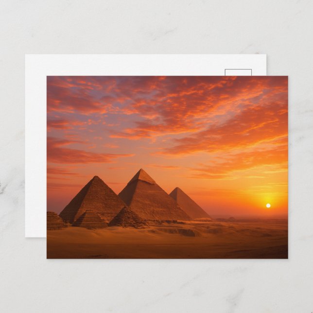 Sunset Pyramids Postcard Postkarte (Vorne/Hinten)