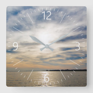 Sunset Quadratische Wanduhr