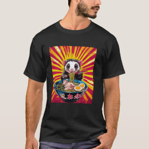 Sunset Rays Japanese Noodles Lover Wildlife Ferret T-Shirt