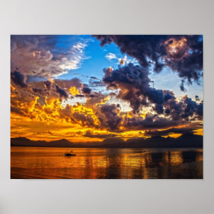 Sunset Red Poster