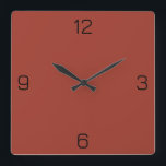 Sunset Red Terracotta 9F392B Color Add Name Option Quadratische Wanduhr<br><div class="desc">Fügen Sie einen Namen, Initialen oder Text hinzu, oder behielt Sie die Farbe alleine. Farbkoordinaten mit anderen Elementen des Ladens basierend auf dem Namen und dem HEX-Code (sechsstellige Hex-Triole). Verwenden Sie diesen Code, um andere Elemente zu mischen, zu ergänzen und anzupassen, um diese zu ergänzen oder um anderen Auflistungen hinzuzufügen....</div>