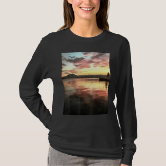 Sunset Reflected On Water Koycegiz Lake Painting T-Shirt
