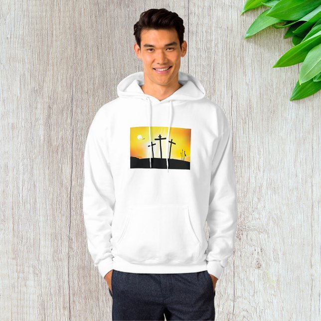 Sunset Religious Crosses Mens Hoodie (Von Creator hochgeladen)