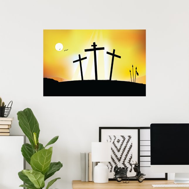 Sunset Religious Crosses Poster (Von Creator hochgeladen)