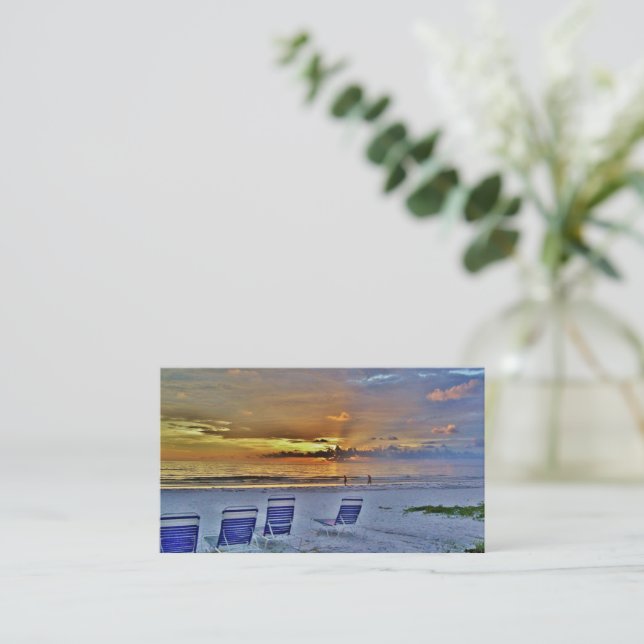 Sunset Retirement Business Cards #56A Visitenkarte (Stehend Vorderseite)