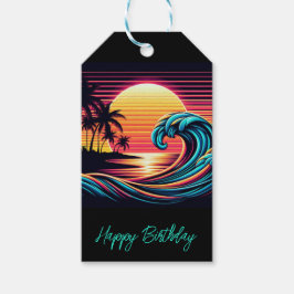 Sunset Retro Surf Wave- Geschenkanhänger