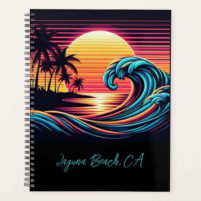 Sunset Retro Surf Wave- Planer (Vorderseite)