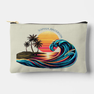 Sunset Retro Surf Wave- Zubehörtasche