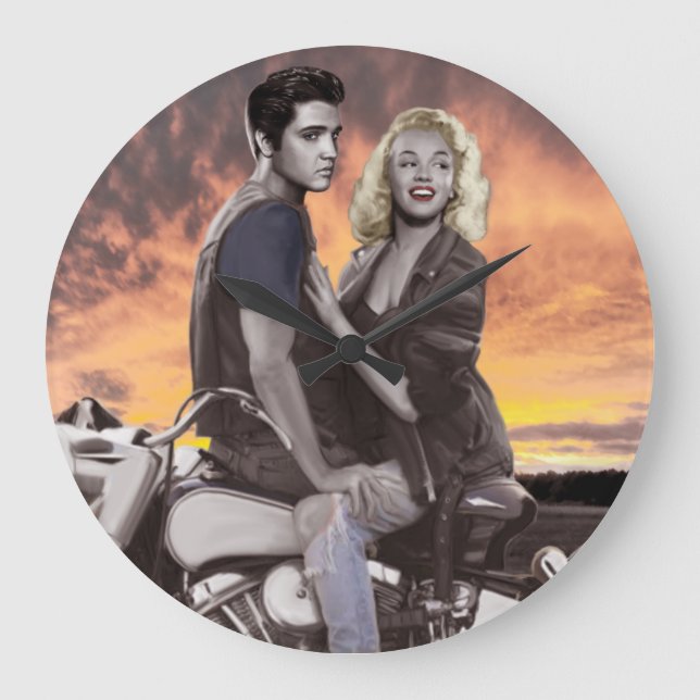 Sunset Ride Große Wanduhr (Vorderseite)