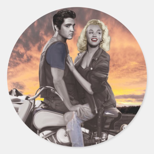 Sunset Ride Runder Aufkleber (Vorderseite)