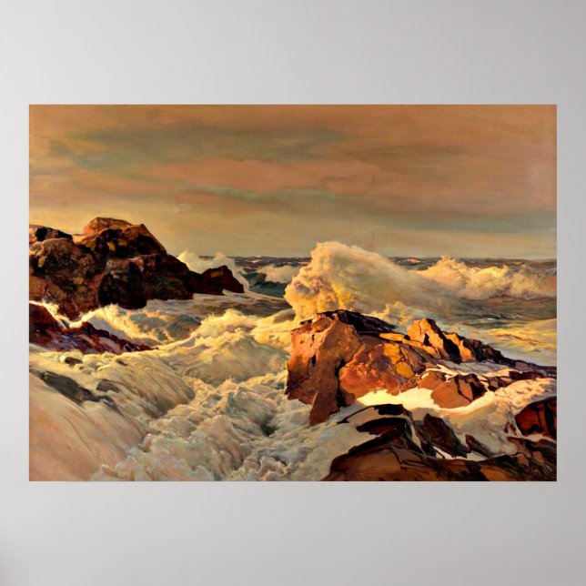 Sunset Rocks, Gemälde von Frederick Waugh Poster (Vorne)