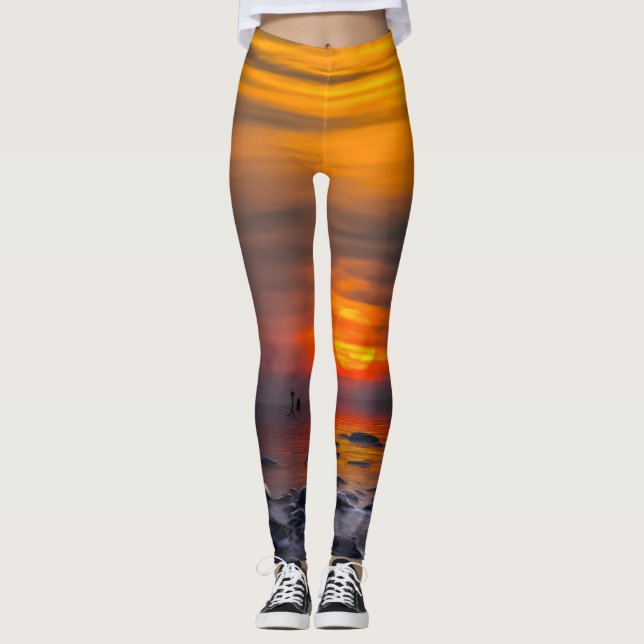 Sunset Rocky Seashore Leggings (Vorderseite)