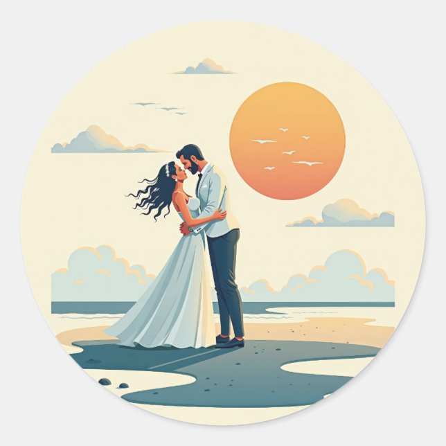 Sunset Romance Sticker (Vorderseite)