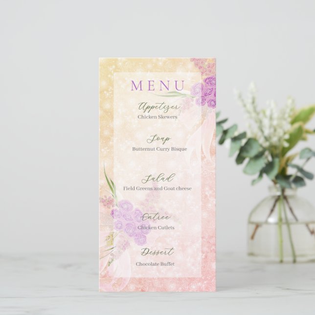 Sunset Rose blush sheer bow Bouquet (Stehend Vorderseite)