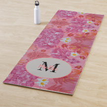 Sunset Rose Floral Monogram Yogmatte