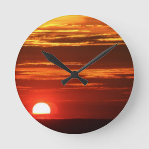 Sunset Runde Wanduhr