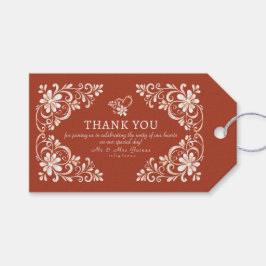 Sunset Rust Shabby Chic Vielen Dank für Ihr Hochze Geschenkanhänger