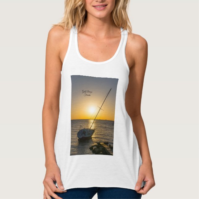 Sunset Sailboat Schiffbruch Golf Breeze Tank Top (Vorderseite)
