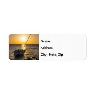 Sunset Sailboat Shipwreck Golf Breeze FL Labels
