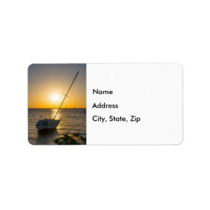 Sunset Sailboat Shipwreck Golf Breeze FL Labels Adressaufkleber