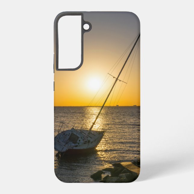 Sunset Sailboat Shipwreck Golf Breeze FL Samsung Galaxy Hülle (Rückseite)