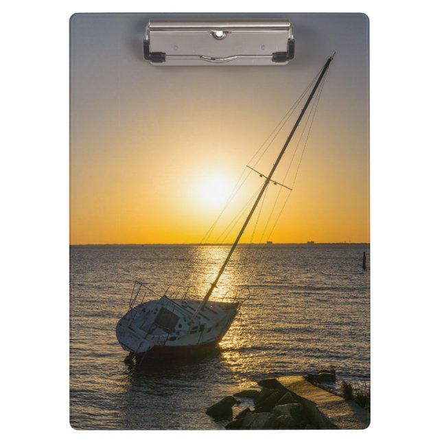 Sunset Sailboat Shipwreck Golf Breeze FL Zwischena Klemmbrett (Vorderseite)
