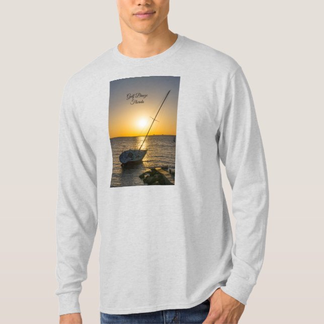 Sunset Sailboat Shipwreck Golf Breeze Long Sleeve T-Shirt (Vorderseite)