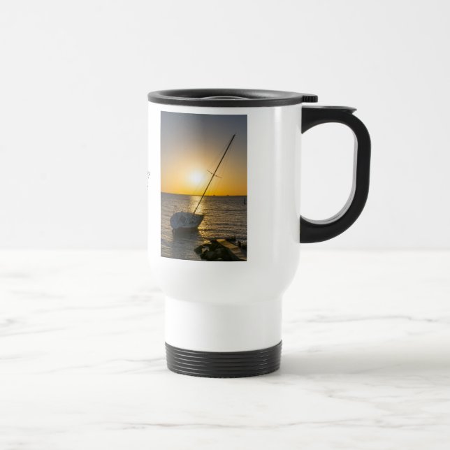 Sunset Sailboat Shipwreck Golf Breeze Travel Mug Reisebecher (Rechts)