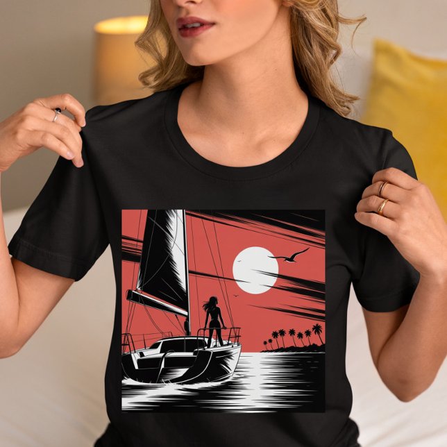 Sunset Sailing Adventure Graphic Tri-Blend Shirt (Von Creator hochgeladen)
