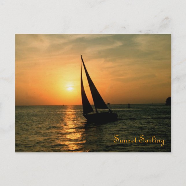 Sunset Sailing Postkarte (Vorderseite)