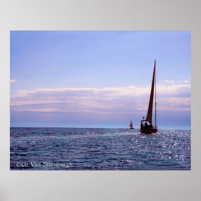 Sunset Sailing Print Poster (Vorne)