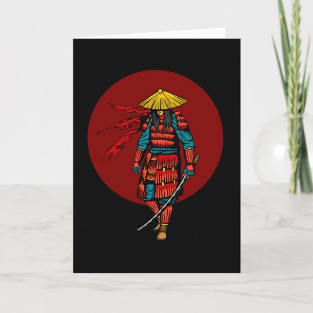 Sunset Samurai Warrior with Katana Karte (Vorderseite)