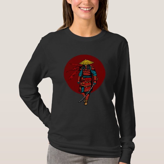 Sunset Samurai Warrior with Katana T-Shirt (Vorderseite)