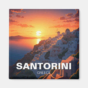 Sunset Santorini Griechische Inseln Reisen Magnet