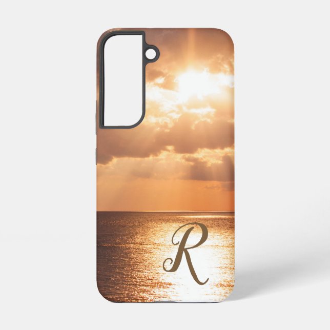 Sunset Scene Custom Monogram Samsung Galaxy Hülle (Rückseite)