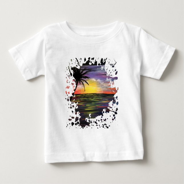 Sunset Sea Baby T-shirt (Vorderseite)