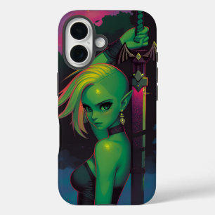 Sunset Sea Elf Krieger mit Greatsword iPhone 16 Hülle