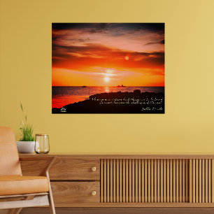 Sunset & Sea mit einem Zitat von Linandara Poster