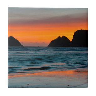 Sunset, Sea Stacks, Ocean Side, Oregon, USA Fliese
