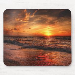 Sunset Sea Waves Mousepad