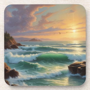 Sunset Seascape Painting Artwork Getränkeuntersetzer