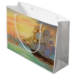 Sunset Segelschiff Nautical Theme Geschenktasche Große Geschenktüte