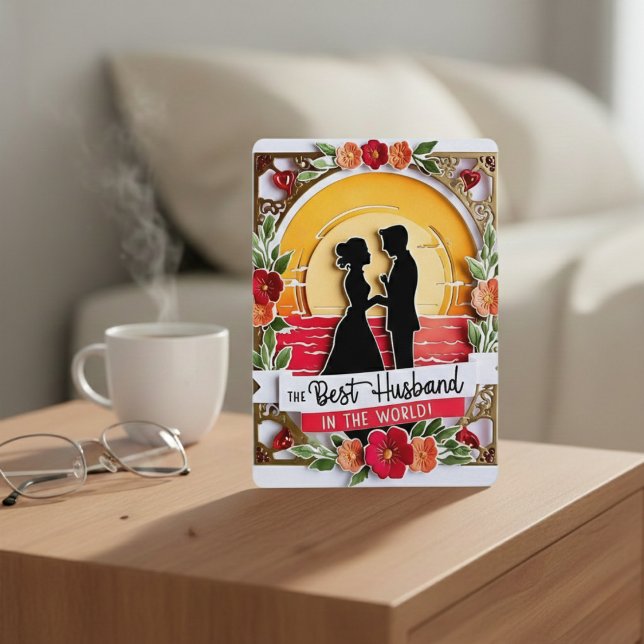"Sunset Serenade" Best Husband Card Feiertagskarte (For the best husband in the world.)